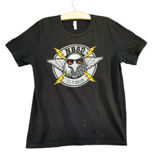 Naval Base San Diego NBSD Navy T Shirt Size L Black Eagle Graphic 11.7.2018